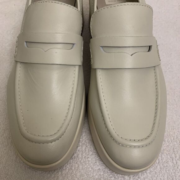 Dolce Vita Yanni Leather Loafers Womens 10 Ivory Platform New - Picture 8 of 9